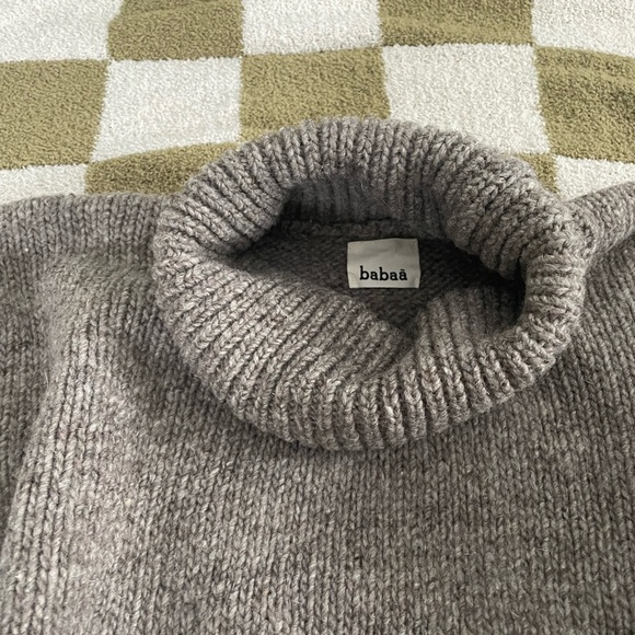 Babaa Men’s Jumper No17 Wool Turtleneck Sweater Dark Mist - Picture 4 of 15